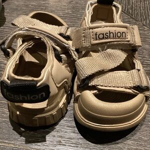 Kids Beige Fashion Sandals - Comfortable Casual Straps